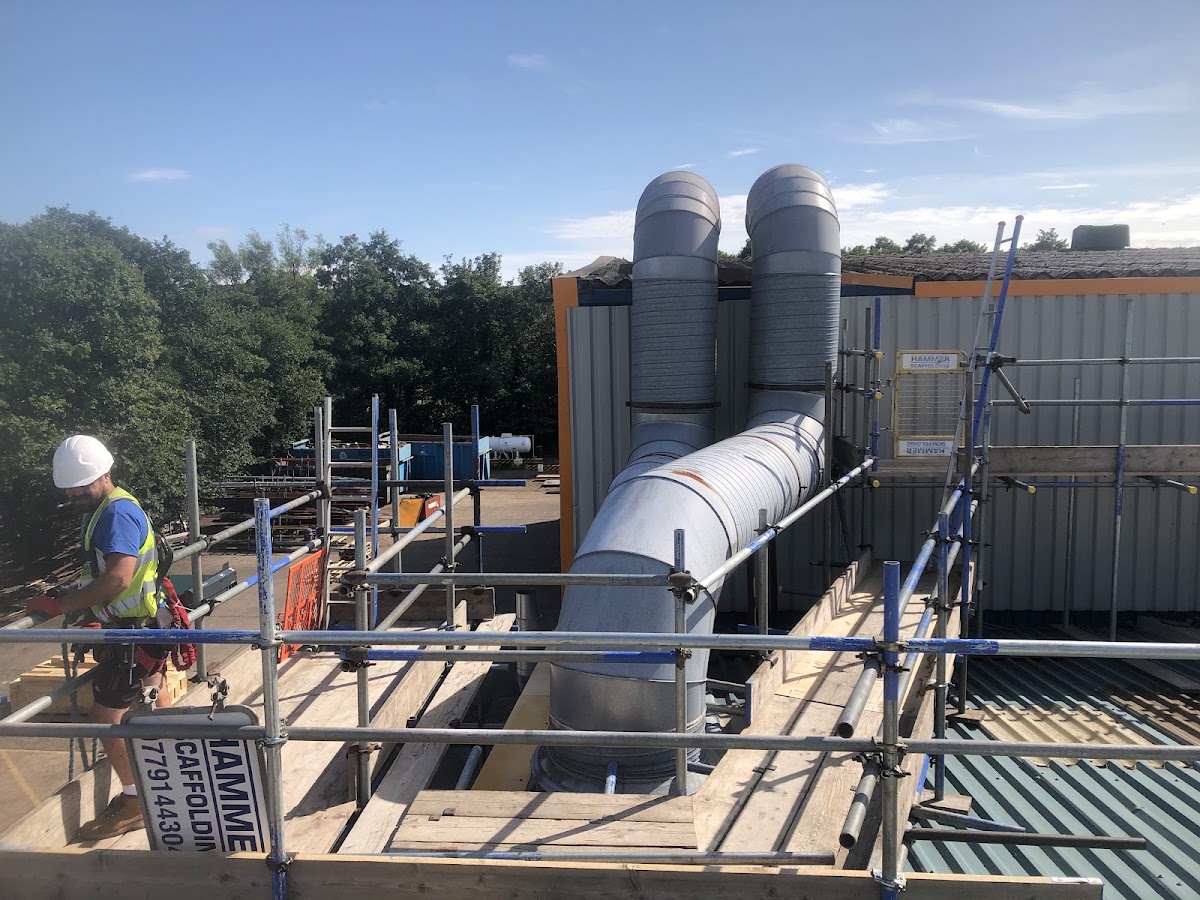 Industrial roof access over plant and ducting